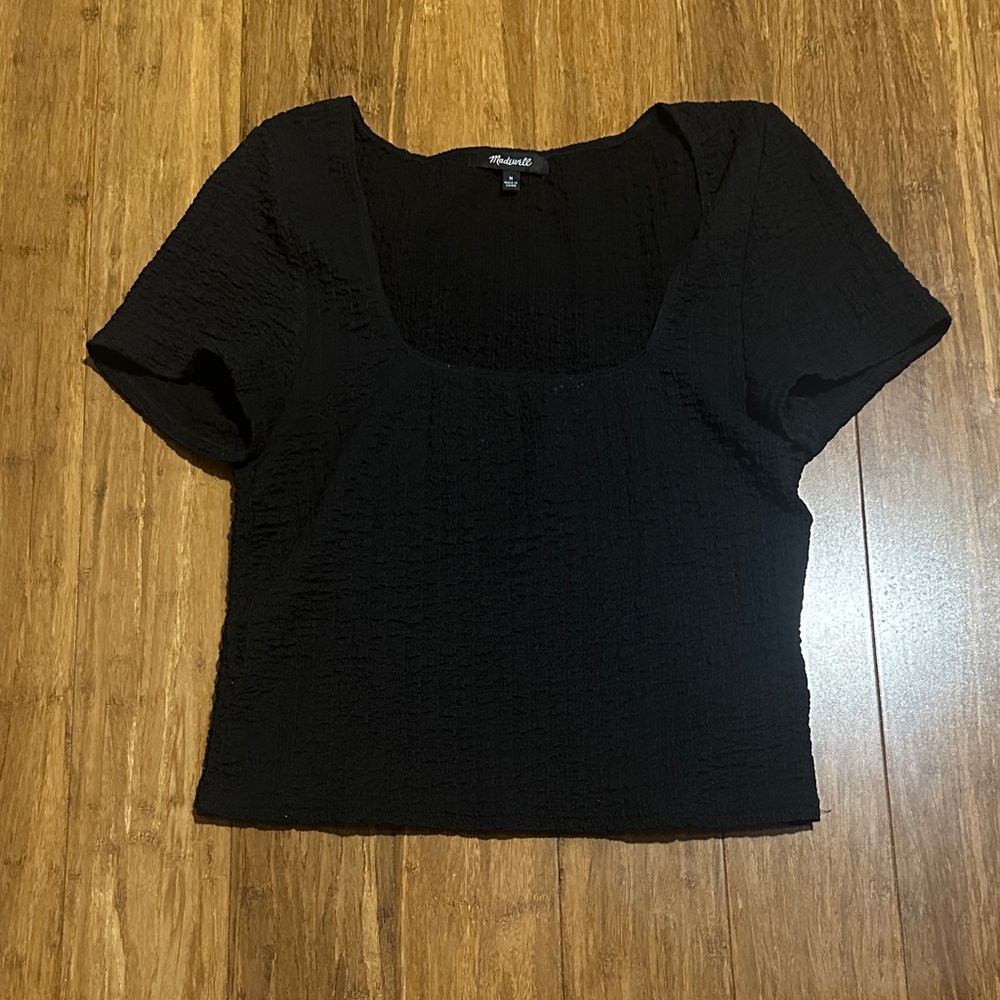 LAST CHANCE OFFER: Madewell Black Textured Blouse